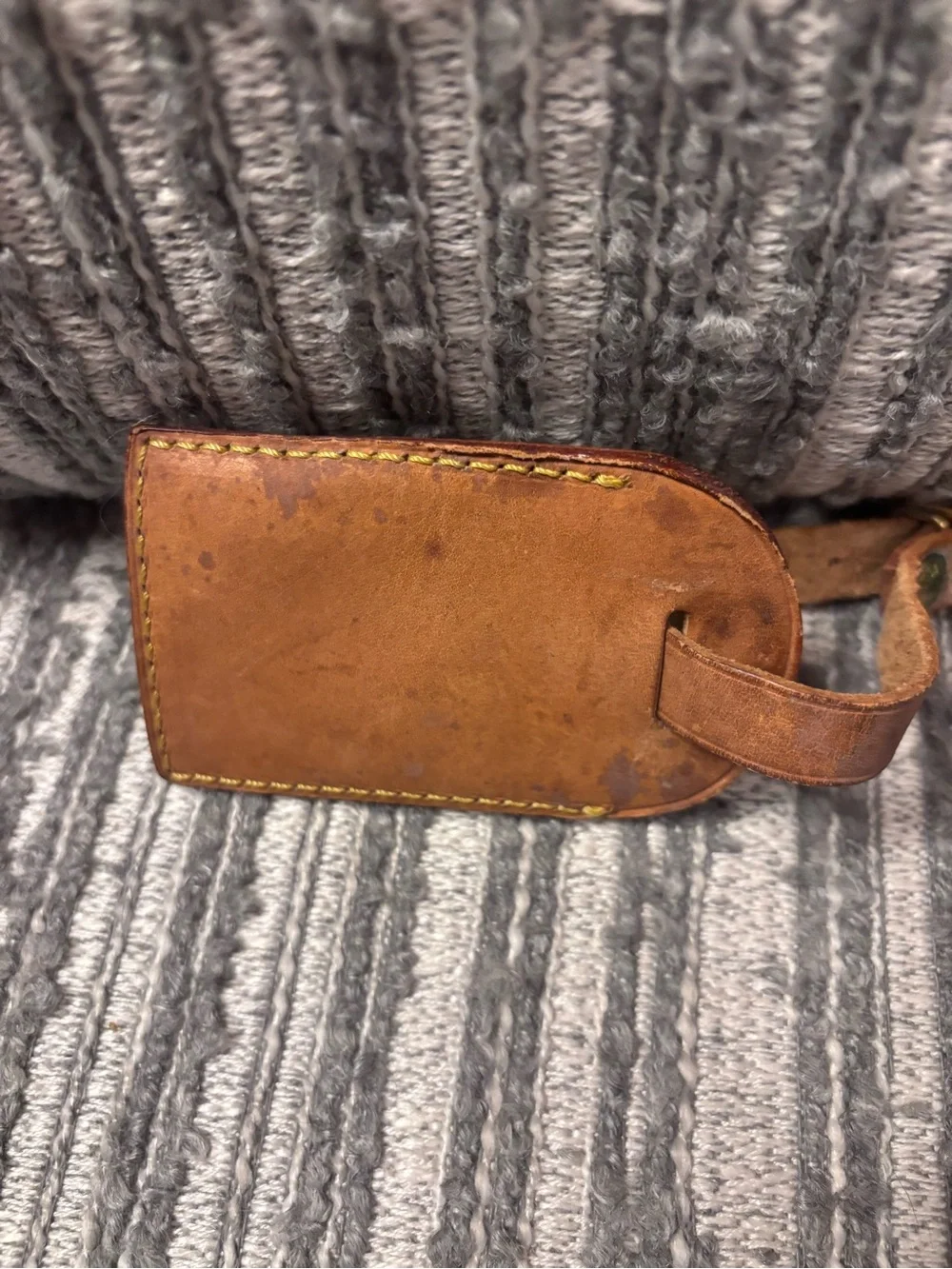 LV Brown Leather Luggage Tag and Belt Set